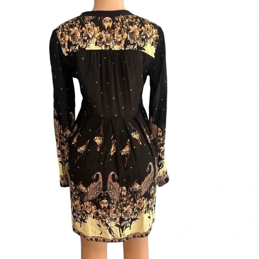 Free People Sierra Valley Printed Shirtdress Black & Cream